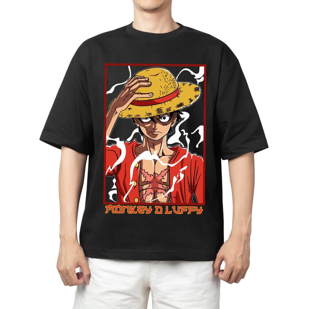 2026 New One Piece Monkey D Luffy Haki Gear 5 Printed Short Sleeve Tshirt Mens and Womens Tshirt Mens Tops Sports Tshirt