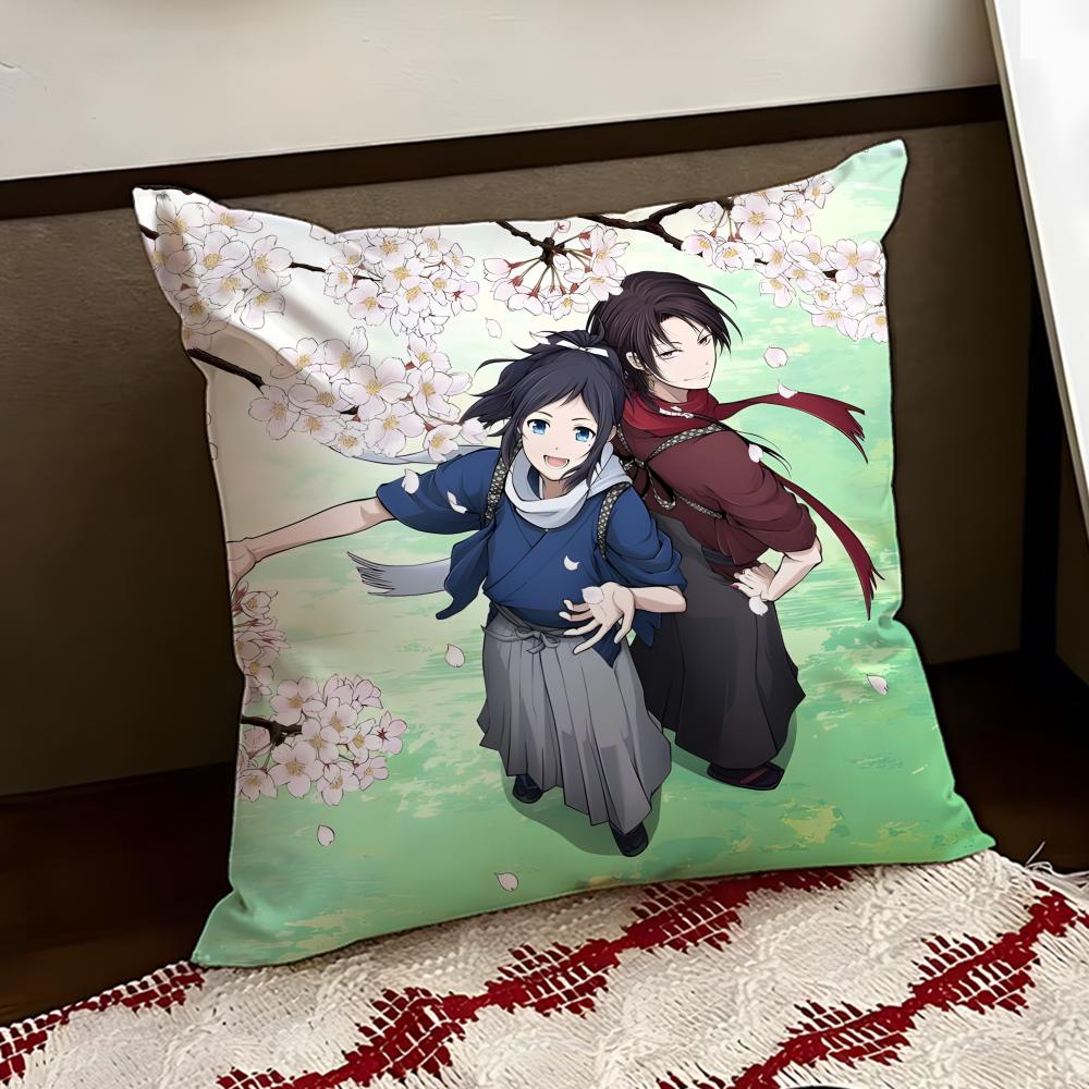 

Anime TTouken RRanbu Hanamaru Cushion Cover Reversible Soft Durable Pillow Cover Home Car MultiScene Use for Daily Comfort 30X30cm
