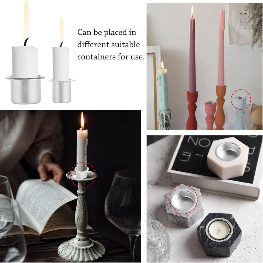 Pynt Metall Lyskopper Enkel Mini Lysestake Aluminiumskopp Base Festrekvisitter