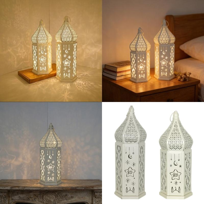Decorative Candle Lanterns Moroccans Lanterns Retro Golden Metal Lanterns Candle Holder for Home Patios Outdoor Decors