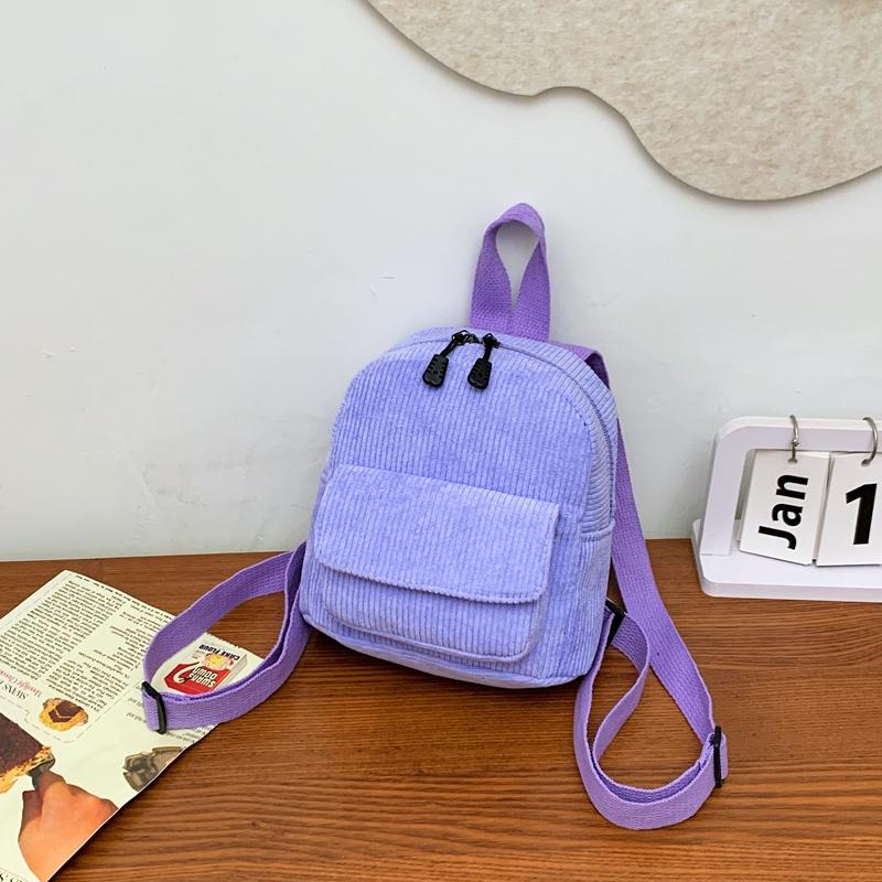 

Простой стильный вельветовый рюкзак для женщин, легкий, с несколькими карманами, с двойной молнией, идеально подходит для повседневного использования в поездках на работу