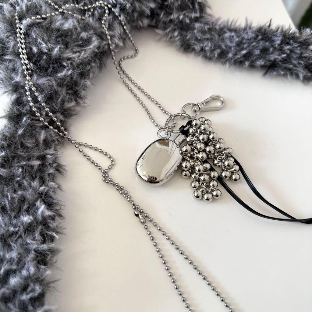 Blogger-Style Water Bottle Pendant Necklace with Safety Buckle - Minimalist Metal Chain for Women