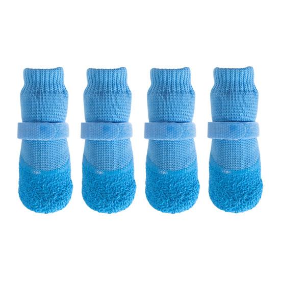 4 Pcs Dog Shoes for Small Dogs, Soft Anti-Slip Puppy Boots Paw Protectors for Hot Pavement, Hardwood Floors, Winter Snow Hiking