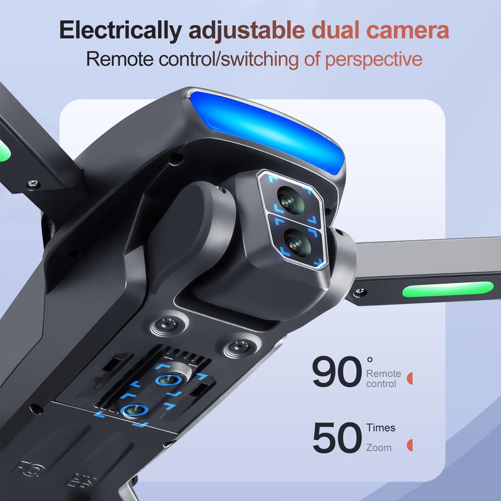 Ferngesteuerter Quadcopter, 2,4G Faltbares Mini-Flugzeug mit 8K Dual-Kamera, Bürstenloser Motor,