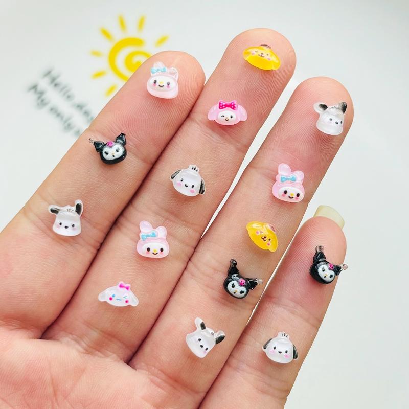 100Pcs New Cute Resin Cartoon Animal Series Flat Back Ornament Jewelry Making Manicure Hairwear Accessories A39