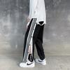 Side-breasted sweatpants men's loose straight-leg pants trendy high street trendy brand full-open-button basketball pants