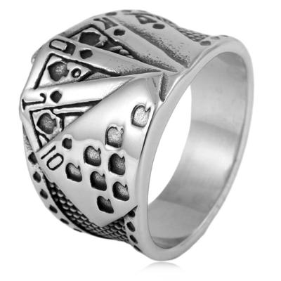 European and American Jewelry, Poker Flush Ring, Retro Trendy Man Playing Card Ring 2026