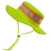 Chapeau Bob Filet Vert Fluorescent Pour Femmes Hommes Extérieur Protection Uv Chapeau de Soleil Bande Réfléchissante Sécurité Casquette de Plage Pêche