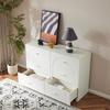Kommode mit 6 Schubladen – Weiße Kommode mit Tür und Schubladen für Wohnzimmer und Schlafzimmer, Maße: H82/B120/T40 cm
