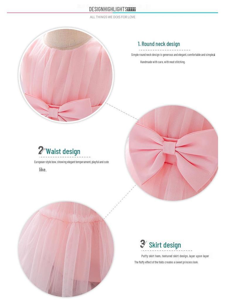 Vestido de Princesa de Malla para Niños 2025: Vestido Tutú Infantil para Primer Cumpleaños o Boda