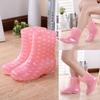 Stivaletti Corti da Donna Rosa Pois Impermeabili Trasparenti PVC Scarpe da Pioggia