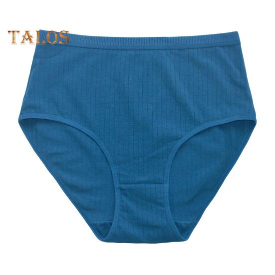 High Waist Women Underpants Tummy Control Plus Size Knitted Solid Color Panties High Elasticity Cotton Briefs Full Butt Coverage Underwear