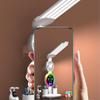 Wiederaufladbare Tischlampe (1 Stück) zum Lernen, Schreibtischlampe mit Lesefunktion, LED-Tischleuchte mit Ventilator, LED-Uhranzeige und Leselampe