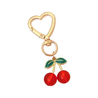 3D Cherry Design Keychain Sturdy Alloy Key Holder Cute Cherry Keychain Charm Key Pendant For Bags And Car Keys