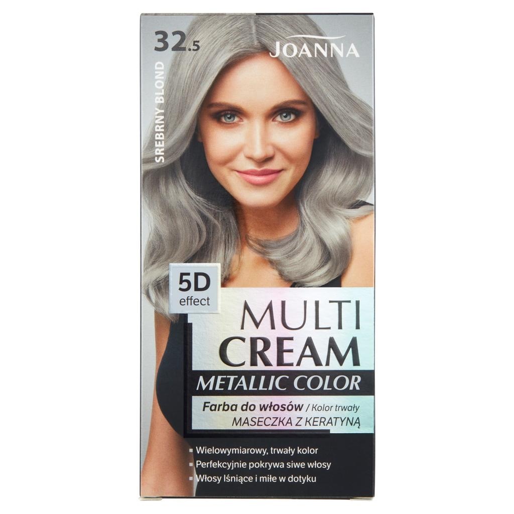 Joanna Multi Cream Metallic Color Farba Do Włosów Nr 32.5 Srebrny Blond.