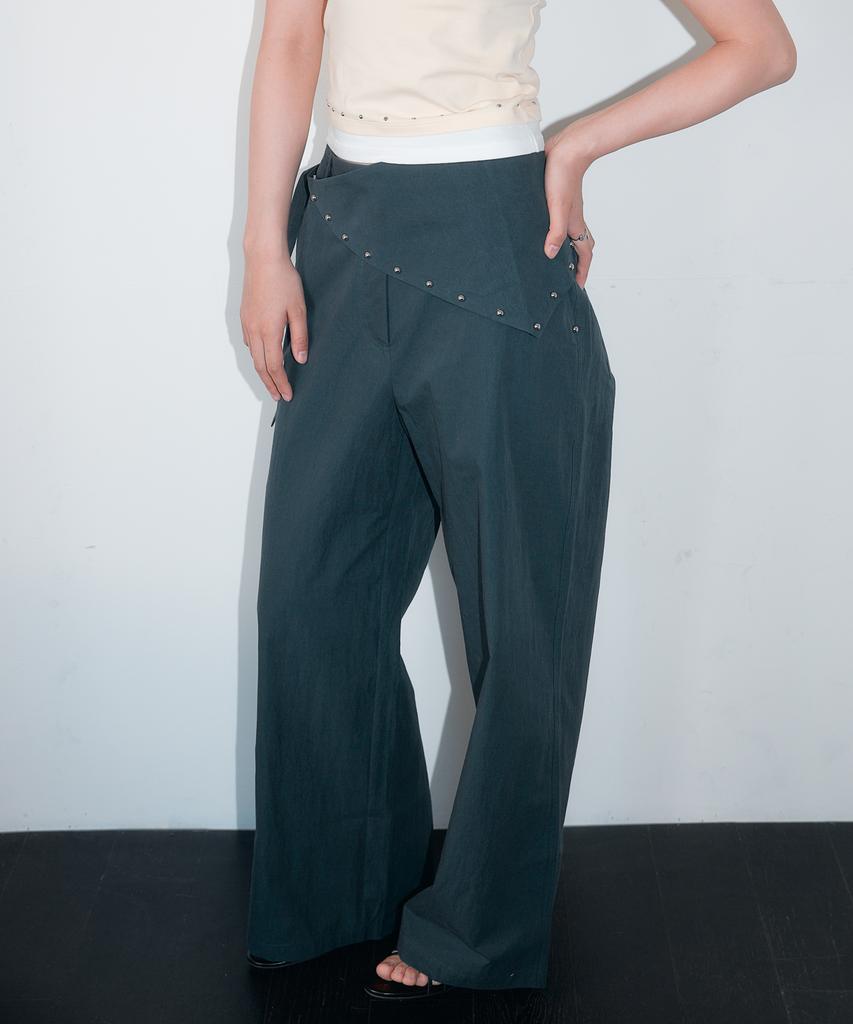 Hombadittingjeu Detachable Stud Belt Pants (Navy)