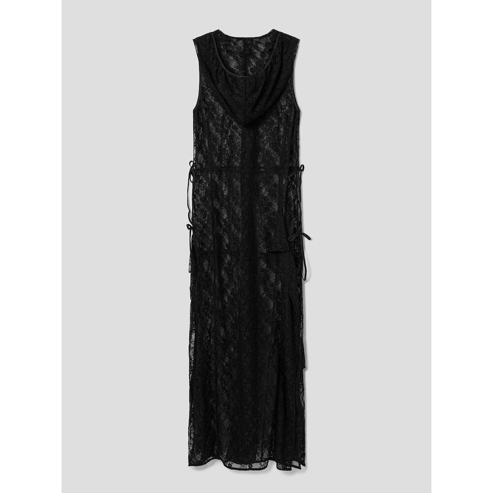 Anggae Lace Hooded Layering Dress Black