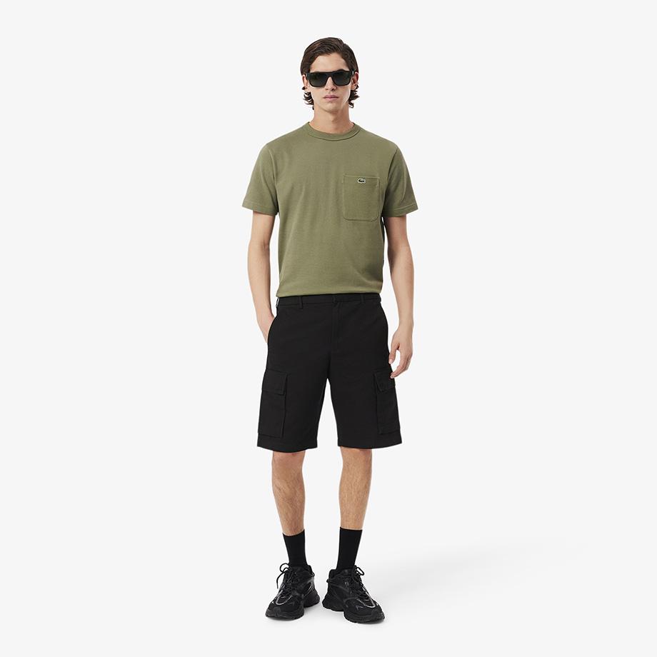 [lacoste] Men s Cotton Linen Cargo Shorts GH8034-55G031 3