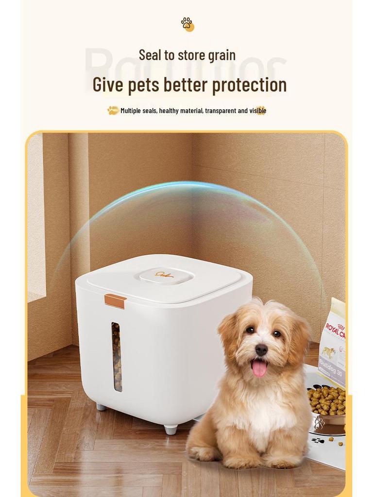 Large Pet Food Storage Bin: Moisture-Proof, Sealed Container for Cat & Dog Food