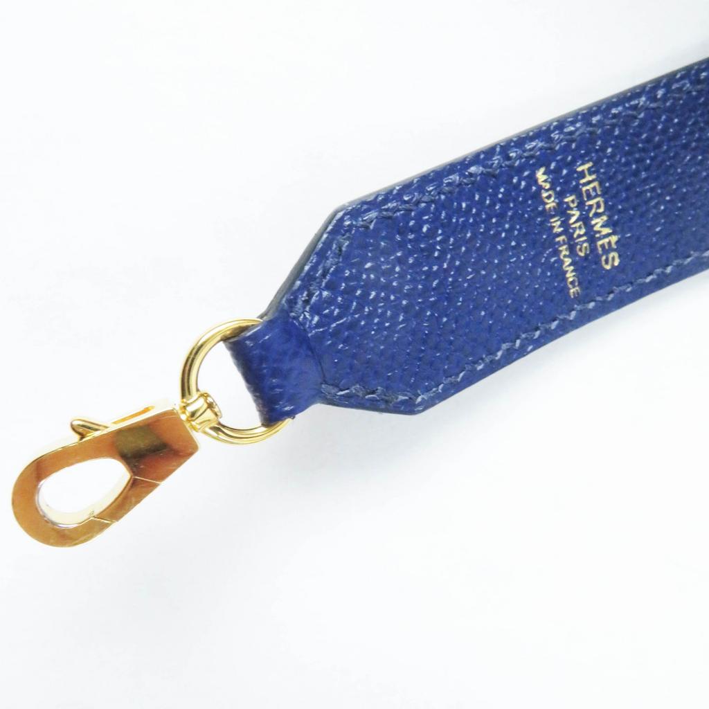 Toller HERMES Schulterriemen Bandouliere Tresage de Cuir Blau Schwarzbraun Leder Gebraucht