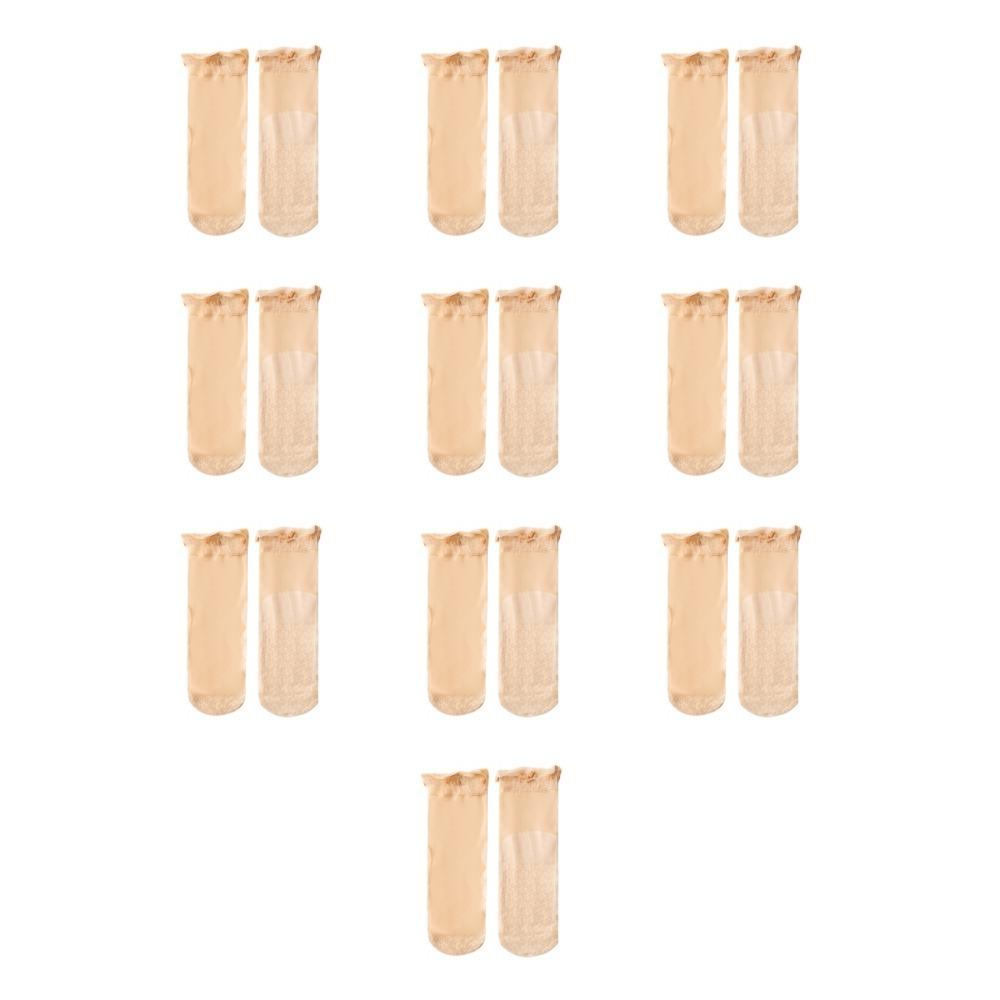 

10 пар прозрачных нейлоновых ультратонких носков черного цвета, женские летние носки без пятки nude 10pairs