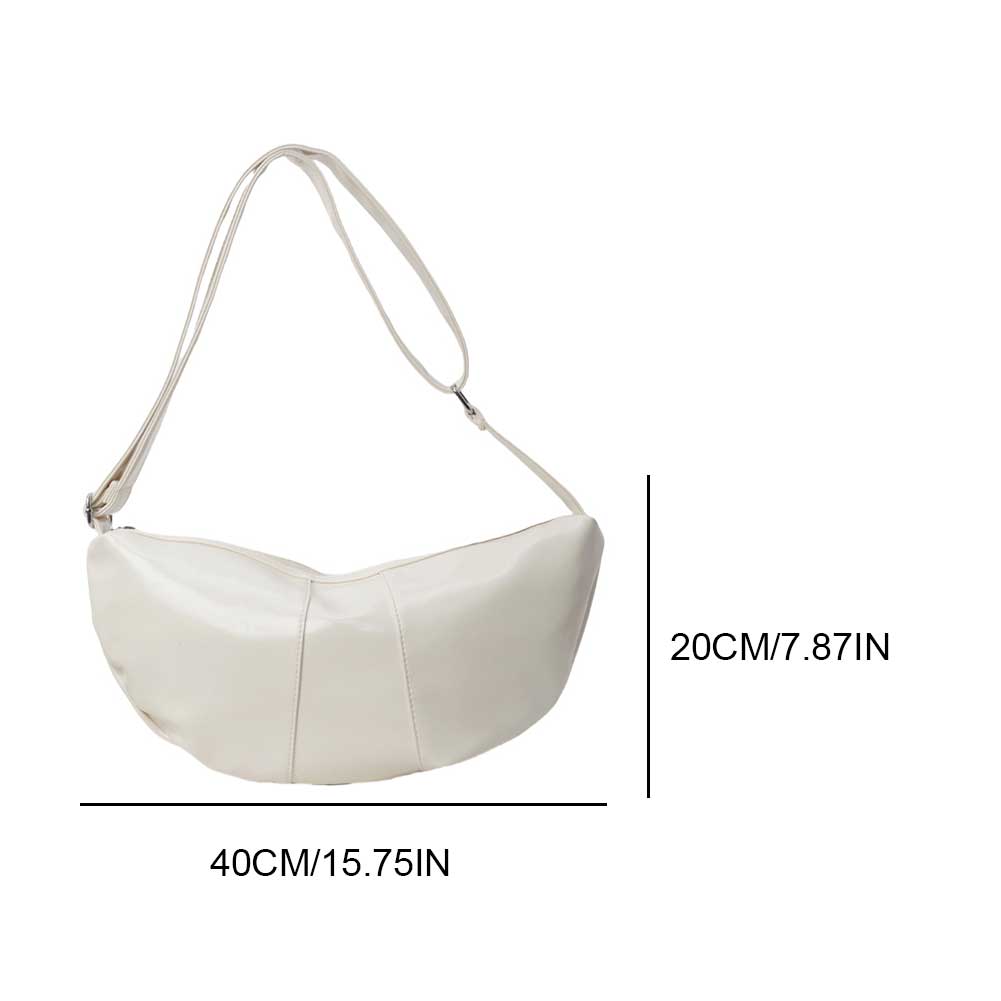 Women Dumpling Crossbody Bag PU Leather Half Moon Everyday Purse Large Capacity Retro Satchel Bag Female Commute Bag
