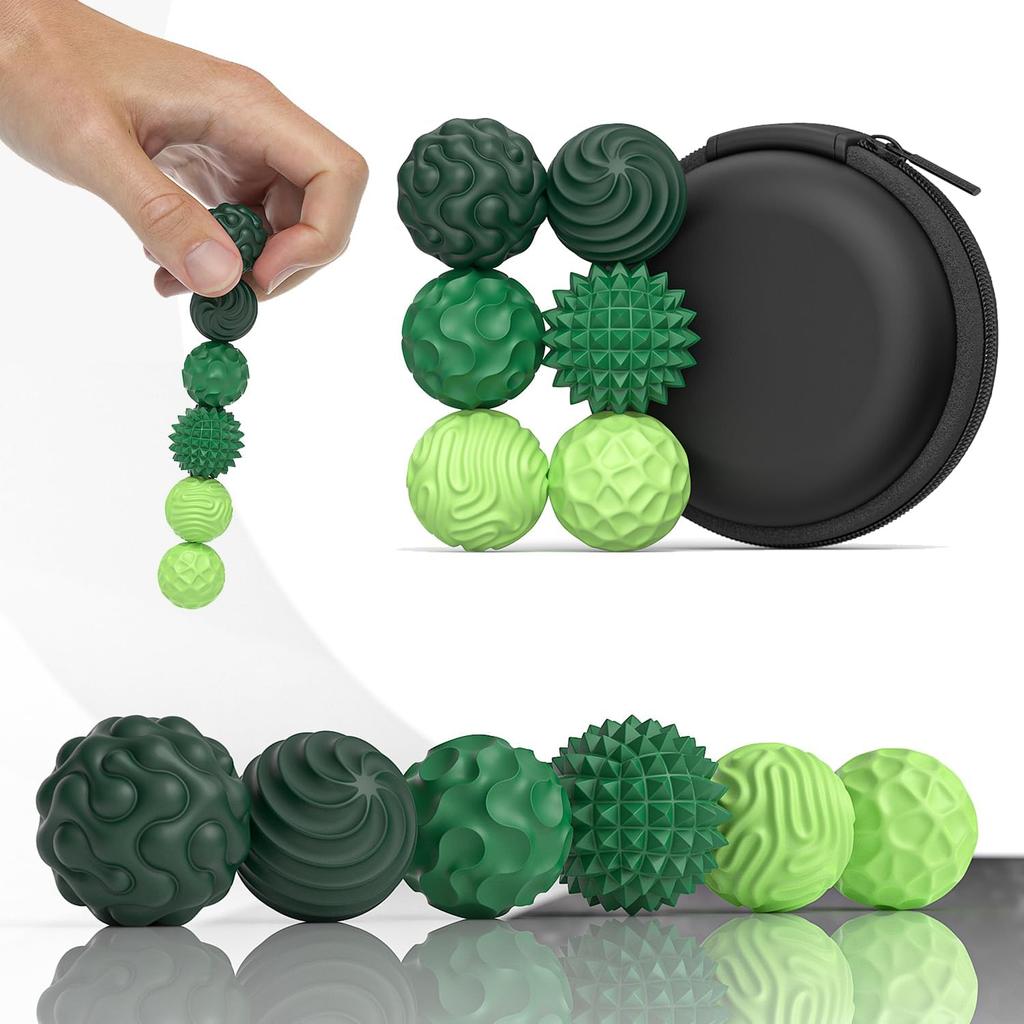 6/12pcs Magnetic Sensory Fidget Ball Toy, Attracting Stress Ball with Silicone Shell for Adults and Teens, Peace of Hands