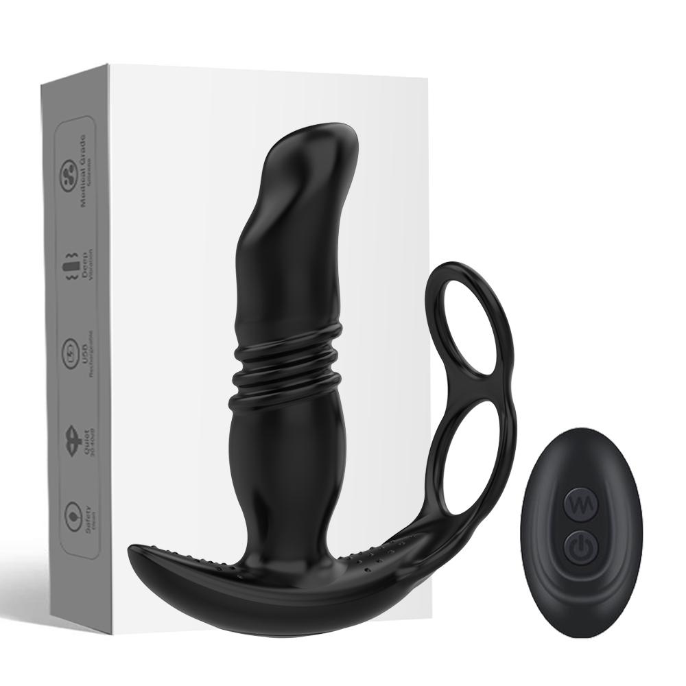 Teleskopisk analvibrator sexleketøy for menn app fjernkontroll prostata massasjeapparat Bluetooth dildo vibrator buttplugg forsinkelse Ejakulasjonsring