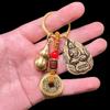 Breloc din alamă pură cu monede ale celor Cinci Împărați și pandantiv Buddha al Anului de Naștere, Tărtăcuță din cupru pur și Buddha Gardieni ai celor Opt Direcții