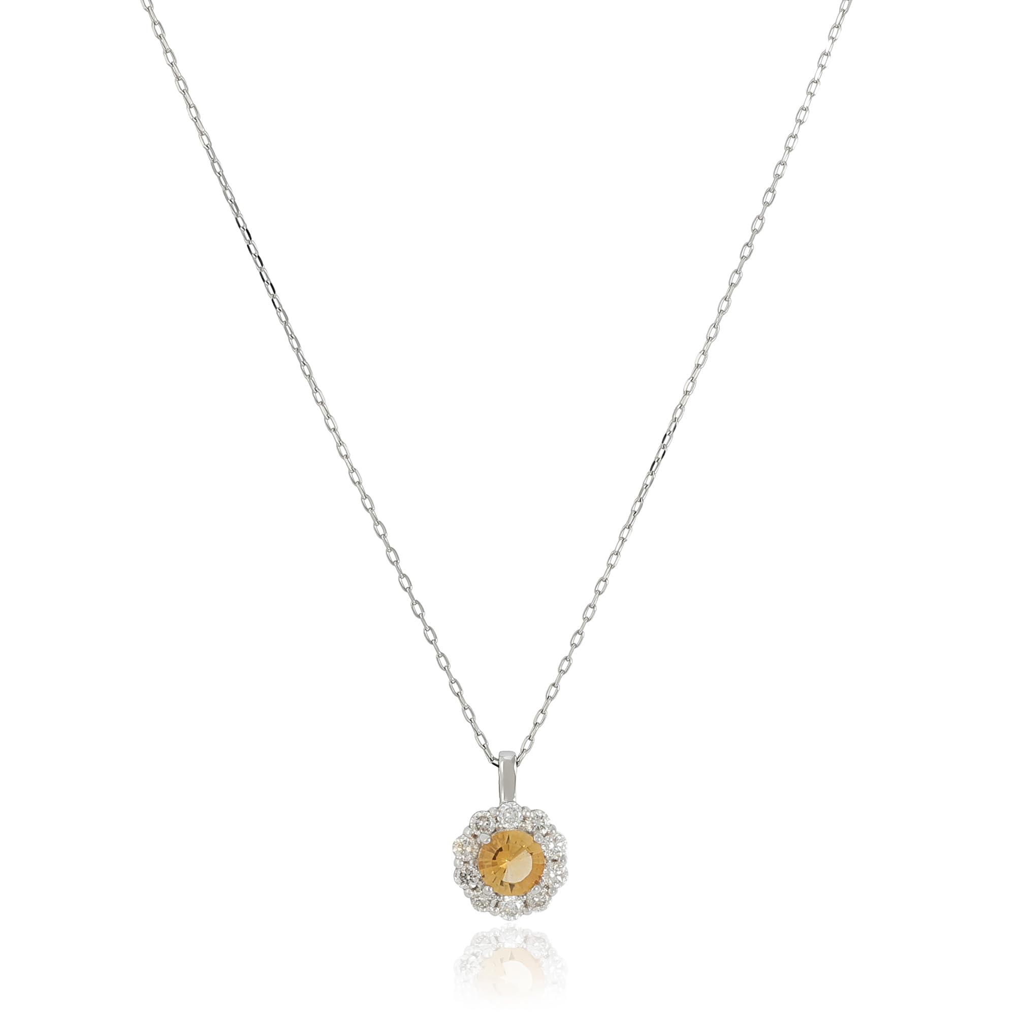 

Platinum Diamond Necklace Birth Stone Topaz November Comes with exclusive [D Collection] (Diamond 0.1ct/Citrine 0.1ct D80-8812ST box)