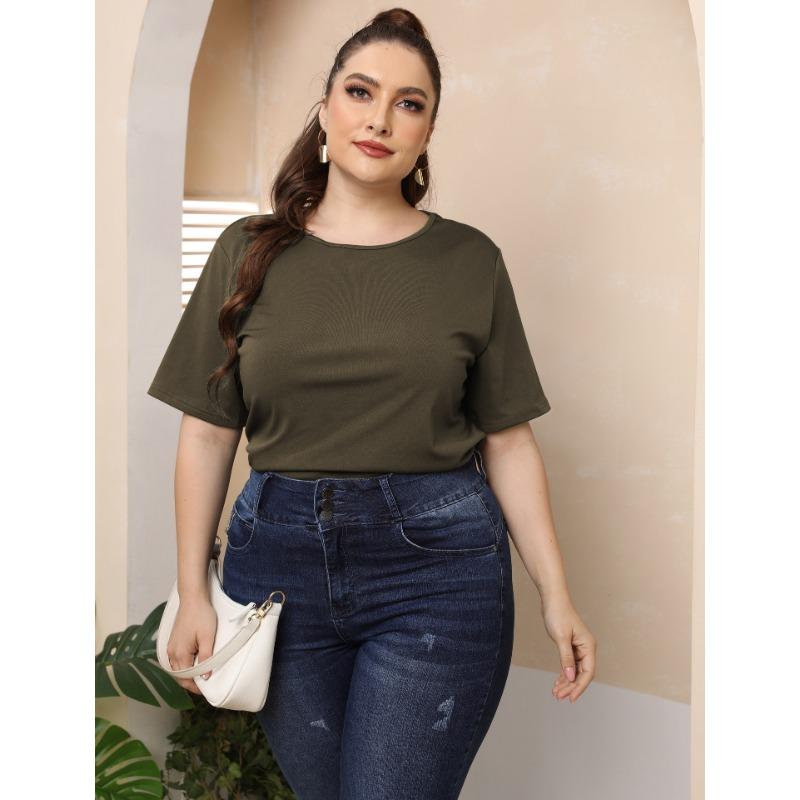 Summer Women's T-shirt Plus Size Sexy Backless Butterfly Hollow Short Sleeve Top Round Neck Casual T-Shirt