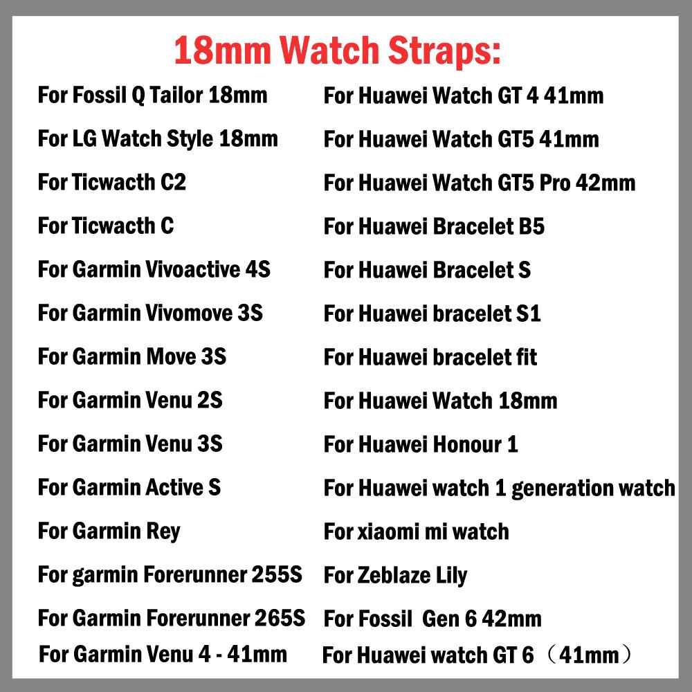Bracelet de Montre Intelligente en Cuir pour Femme 18mm Pour Garmin Venu 4 41mm 3S 2S Vivoactive 4S Forerunner 265S 255S Bracelet Montre
