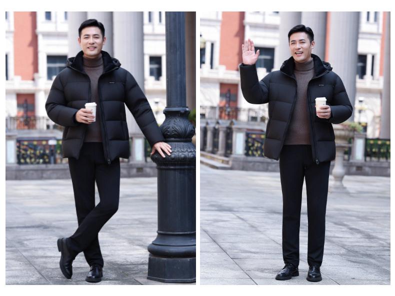 Men's 2025 Winter Goose Down Puffer Jacket - Casual Loose Fit, Cold Protection, Plus Size, Dad's Style