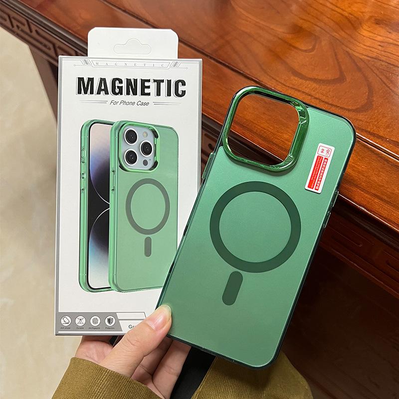 Electroplating IMD Magnetic Case Suitable for IPhone16 Wireless Charging 15 Mobile Phone Case Apple 13/14 Protection Case