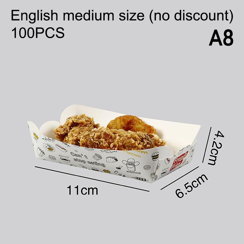 50/100Pcs Disposable French Fries Box Food Fried Chicken Packaging Box Party Supplies Food For Kids Birthday Tray