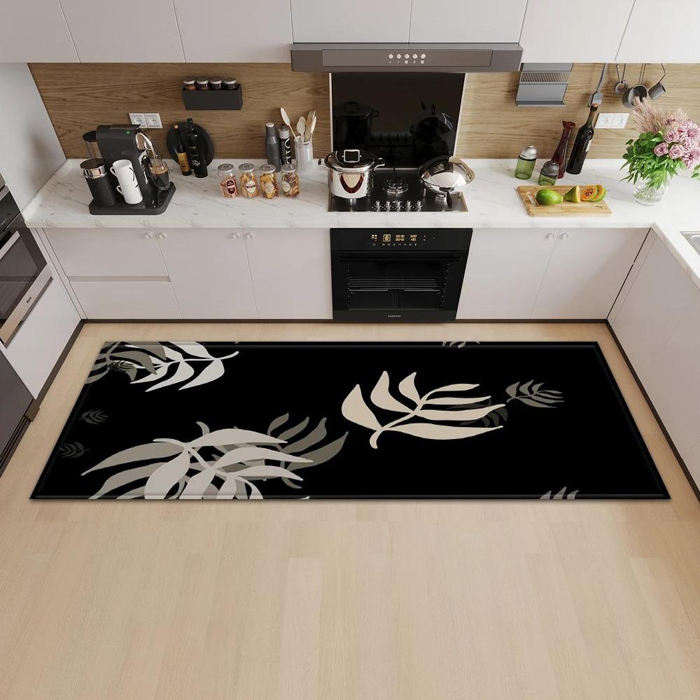 Tropical Plant Illustration Pattern Home Kitchen Floor Mat Door Front Decoration Floor Mat