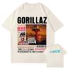 Rock Band Gorillaz Merch T-Shirt für Herren Damen Hiphop Streetwear Oversized Tops 100% Baumwolle T-Shirt 12231