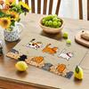 4Pcs, Cat-Themed Placemats, Best Placemats, Washable, Suitable for Holiday Parties, Home Decor, Kitchen Countertops, Rectangular Dining Rooms
