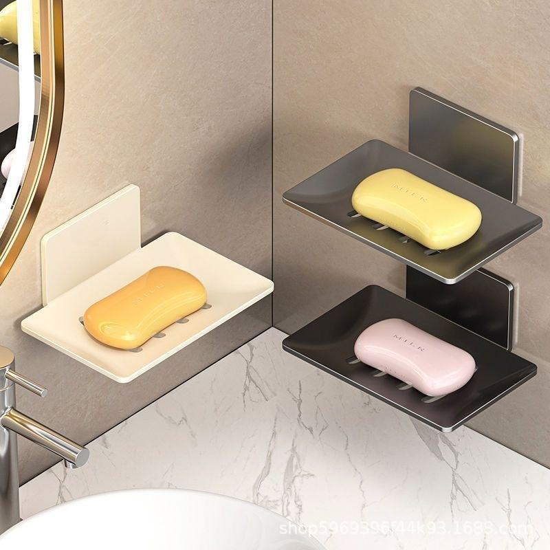 Kohlenstoffstahl Badezimmer Dusche Aufbewahrung Seifenablage Gestell Seifenablage Wandmontiert Ablauf Seifenablage Box