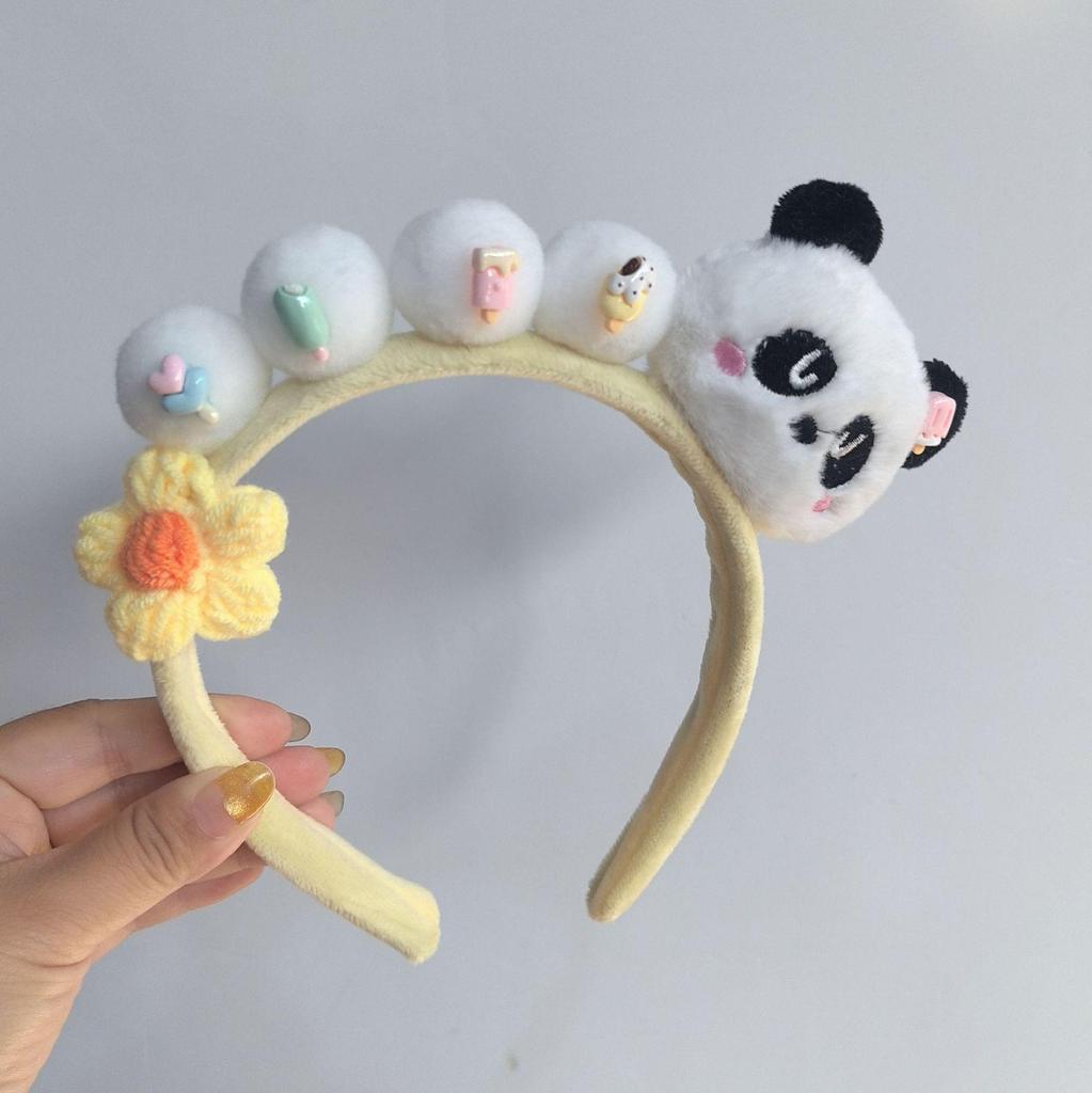 Adorable 2026 Panda Hair Accessory: Cute Round Headband & Funny Clip for Girly Wash Face Routine
