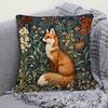 Fox And Floral Decorative Pillowcase Suitable For Sofa Bed Chair Home Decoration Cushion Cover Gift Atmosphere Decorative Pillow