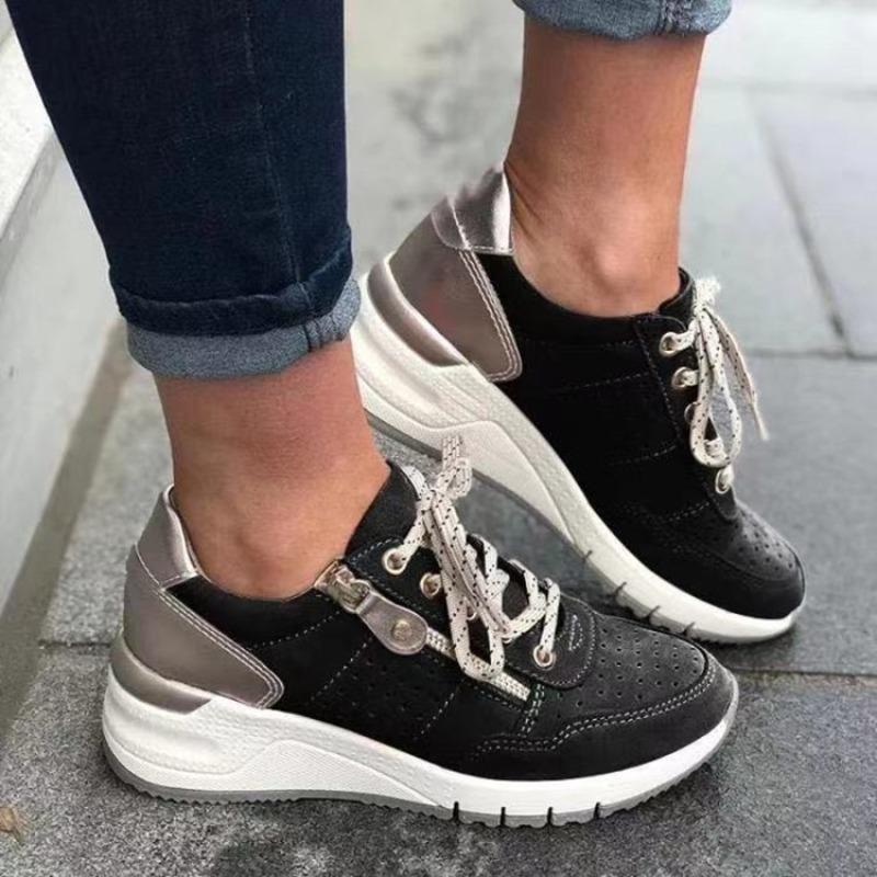 Spring 2025 New Plus Size Fashion Casual Women's Shoes Sneakers Lace-up Thick Sole Plus Size Women's Shoes