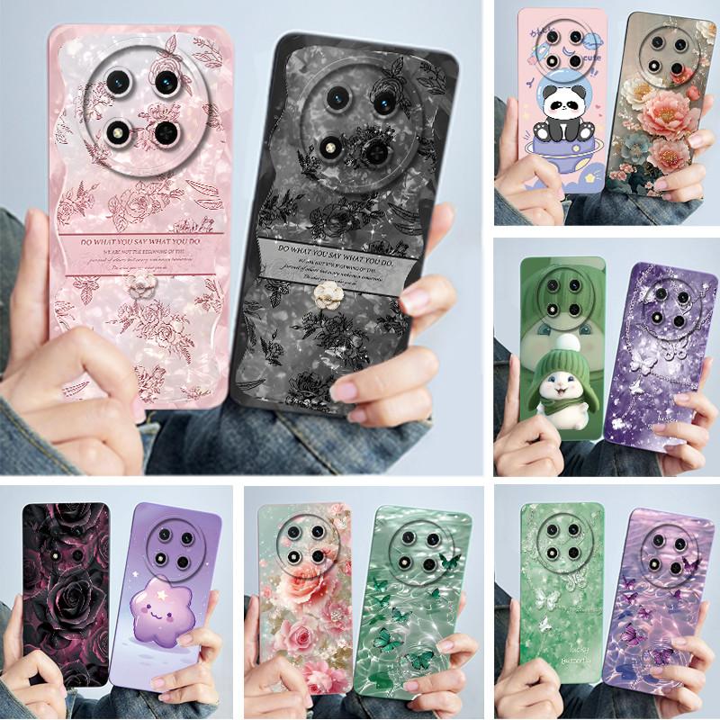 For Honor X9C 2024 Case Simplicity Flower Liquid Soft Silicone Back Cover for HonorX9c X 9C Phone Funda Magic7 Lite Bumper Shell