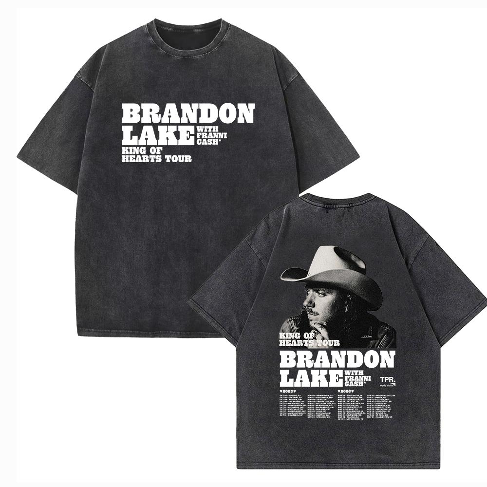 Brandon Lake Turné T-skjorter Harajuku Vintage O-hals Kortermet Bomull Mann Kvinne T-skjorter Gave Topper