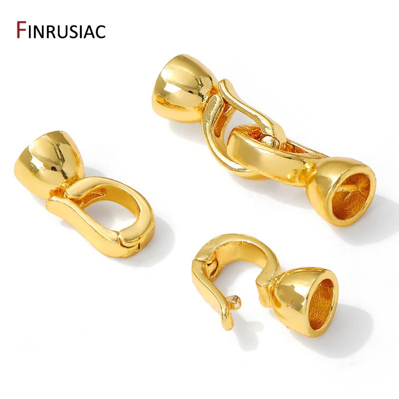 14K Goldplattiertes Messing Glatte Perlenverschlüsse Verbinder, Schloss Für Schmuck, Befestigungsverschlüsse Für DIY Armband Halskette Herstellung Zubehör