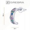 Earrings, Colorful Stud, Pr 925, Zircons, Crystals, Diamond