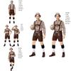 Stilvolle deutsche Oktoberfest-Kleidung Herren Fawn-Print Khaki Kariertes Kostümset