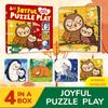 4-in-1 Christmas Jigsaw Puzzle for Kids Santa Claus Snowman Christmas Tree Elk Toddlers Stocking Stuffers Toys Xmas Party Favors
