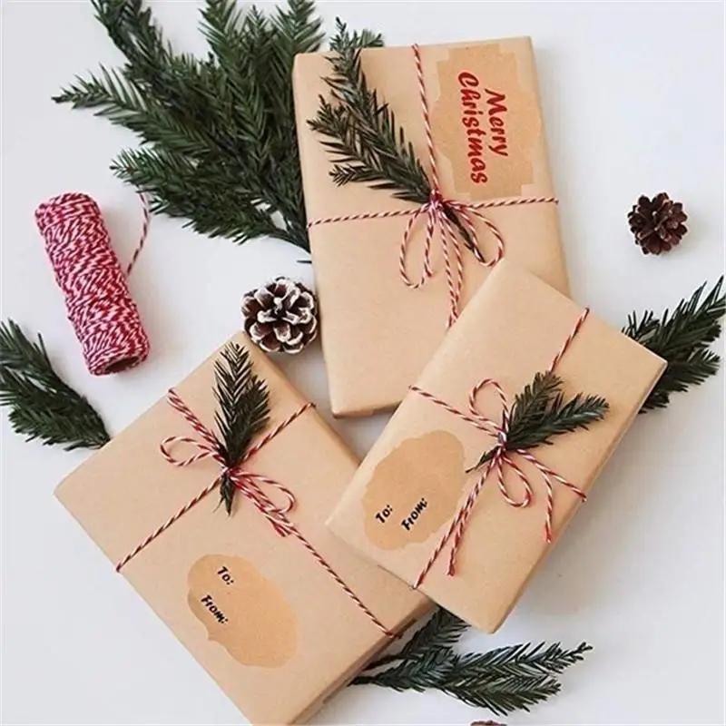 300pcs Vintage Blank Kraft Paper Sealing Sticker DIY Kitchen Classification Baking Packaging Self-adhesive Paper Label Gift Tags