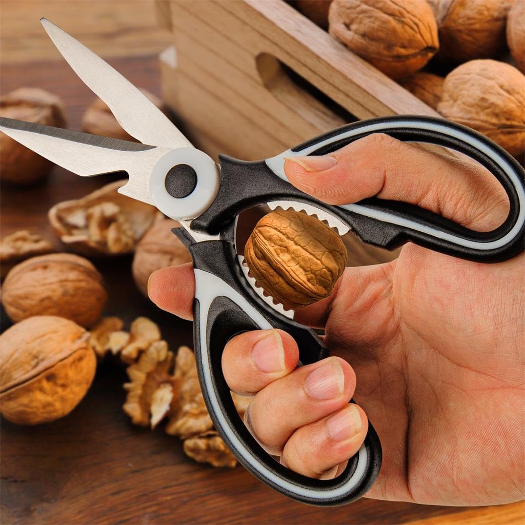 Multipurpose Kitchen Shears Stainless Steel with Cover Sharp Heavy Duty Scissors for Cutting Fish Meat Poultry Herbs Bones